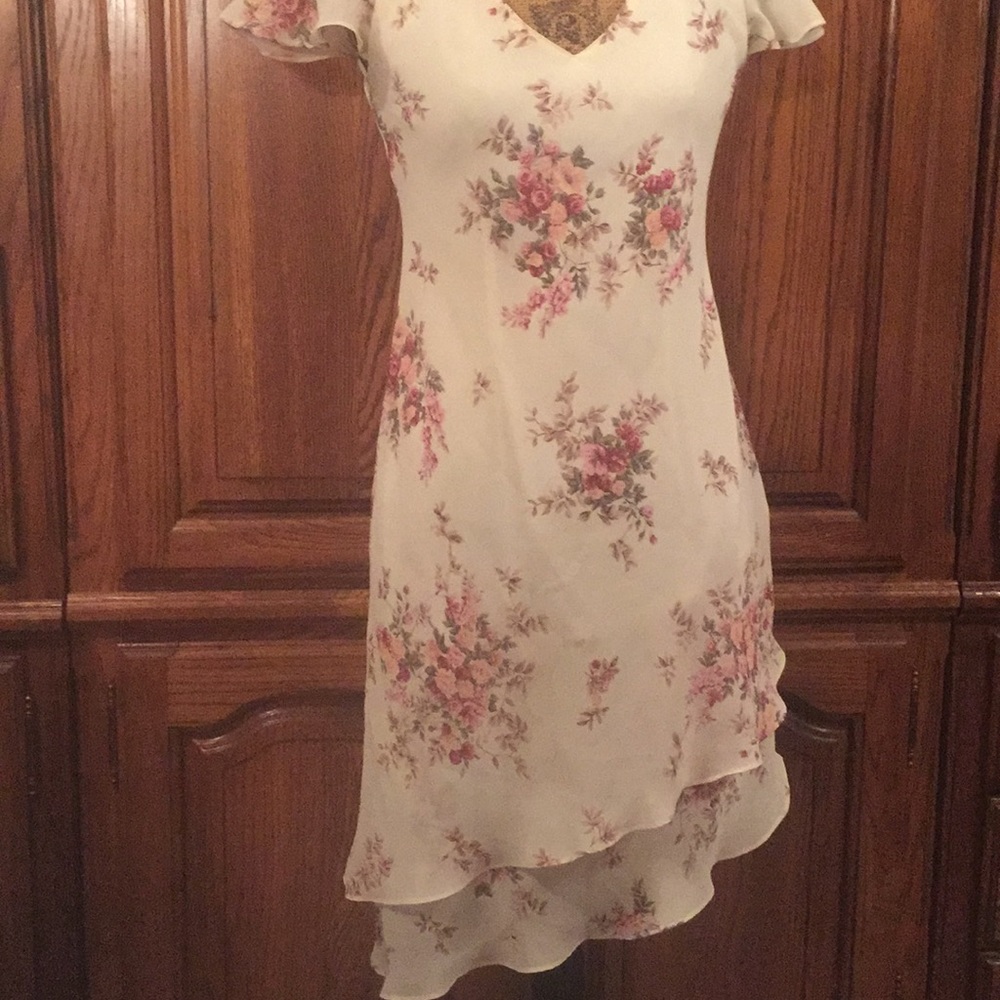 Positive Attitude Floral Print Cap Sleeve Dress - Picture 2 of 6